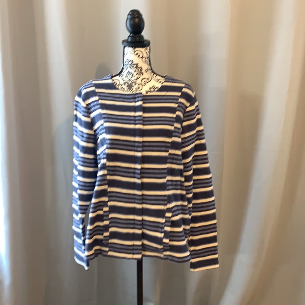 Striped Zipper Front Cardigan/Jacket